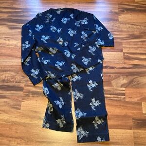 In Encore X Small(4) denim floral patterned pants jacket outfit